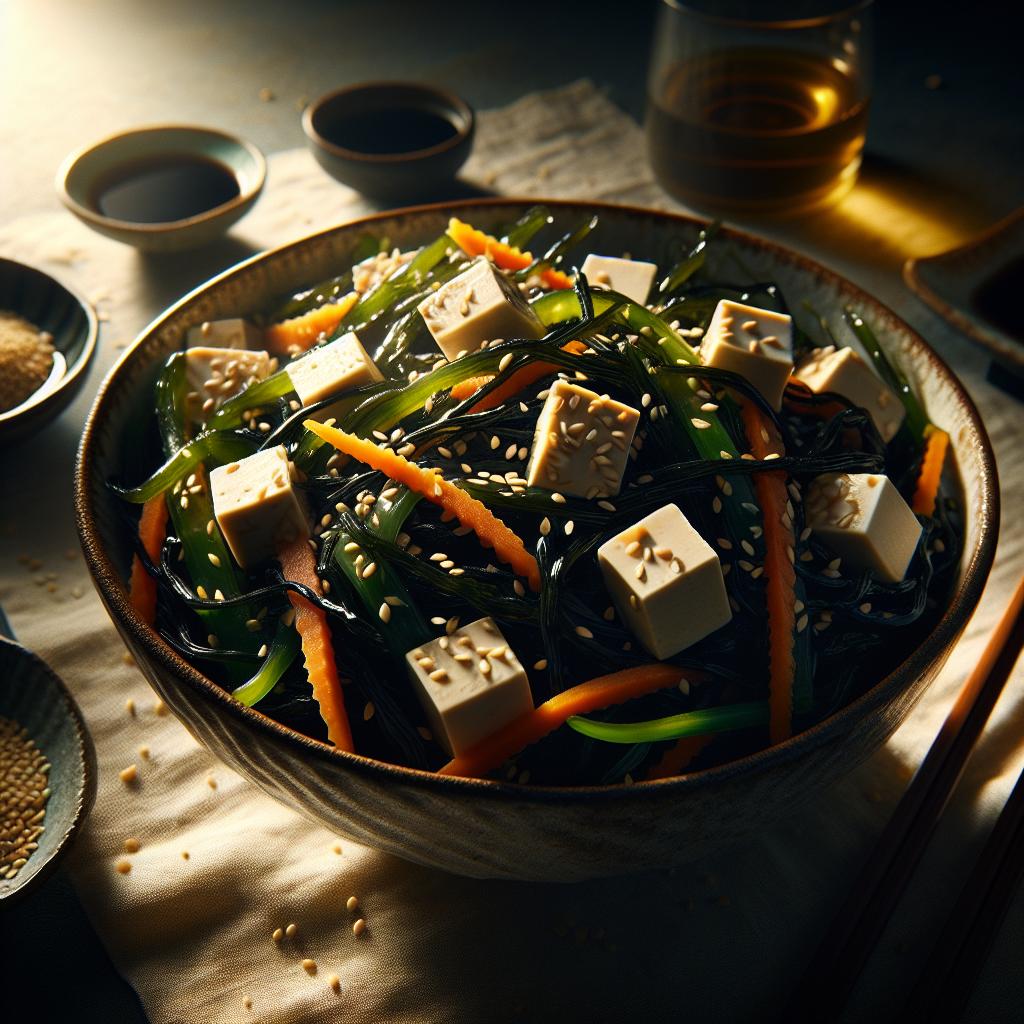 hijiki salad (seaweed salad)