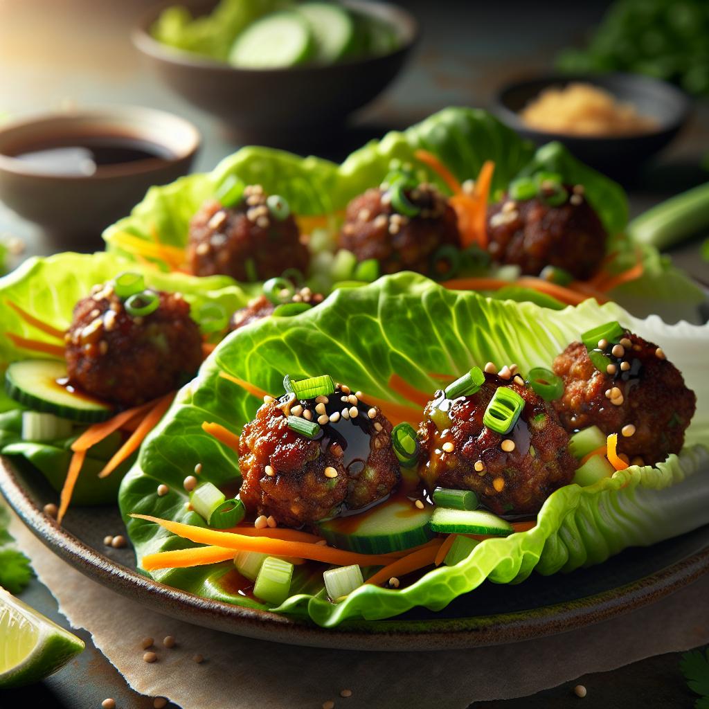 Hoisin Meatball Lettuce Wraps