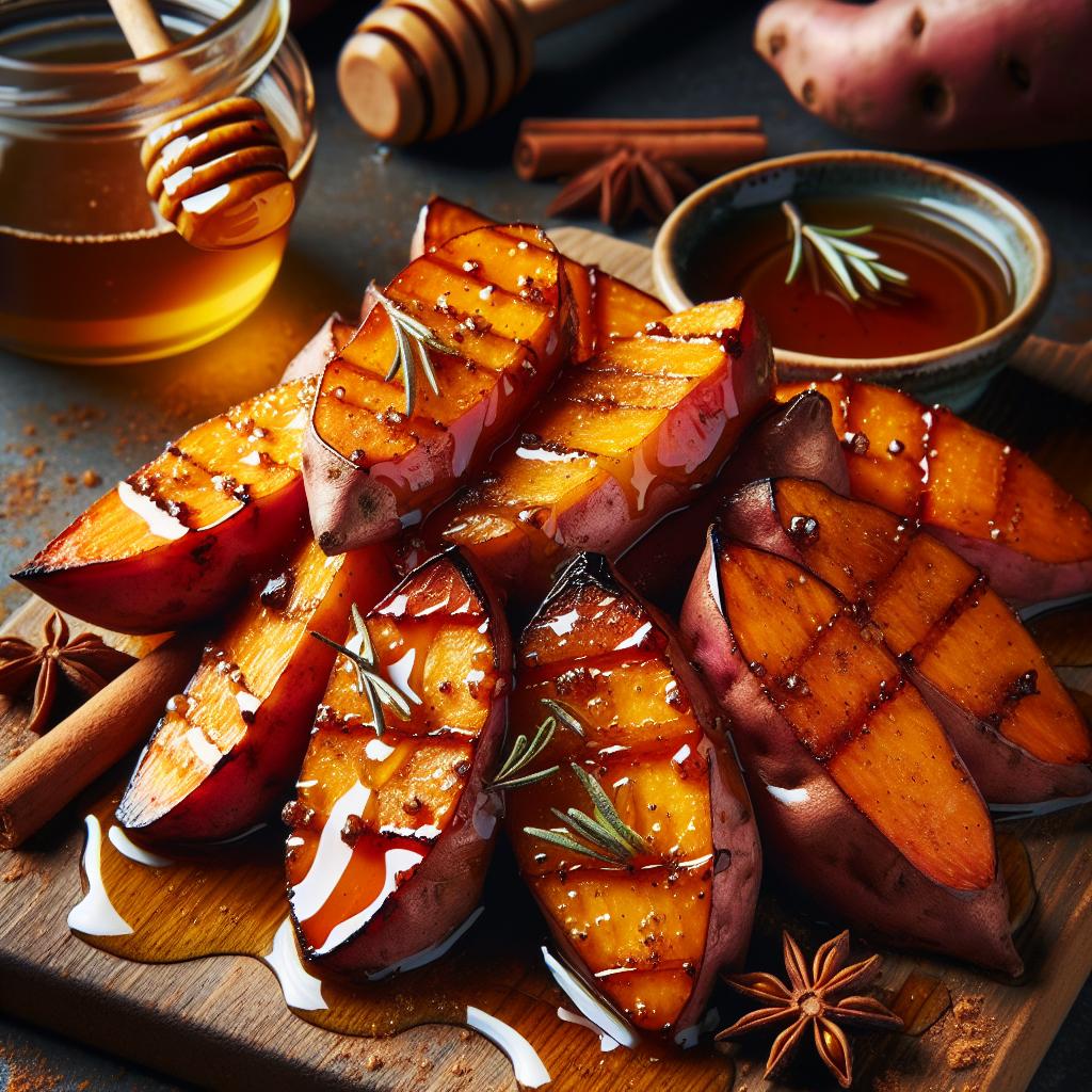 honey glazed roasted sweet potatoes