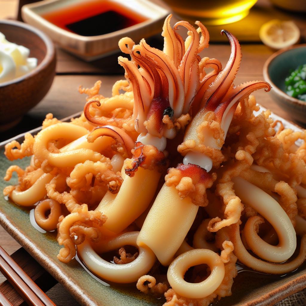 ika geso (fried squid tentacles)