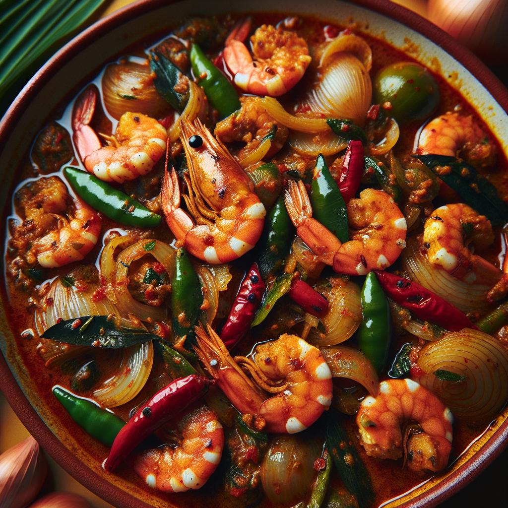 kerala spicy prawn curry