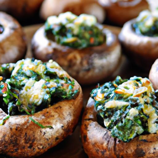 Keto Spinach and Feta Stuffed Mushrooms