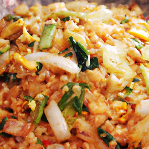 korean fried rice with kimchi