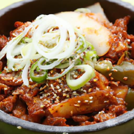 korean spicy pork bowl