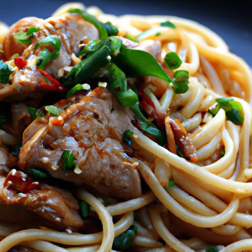 korean spicy pork linguine