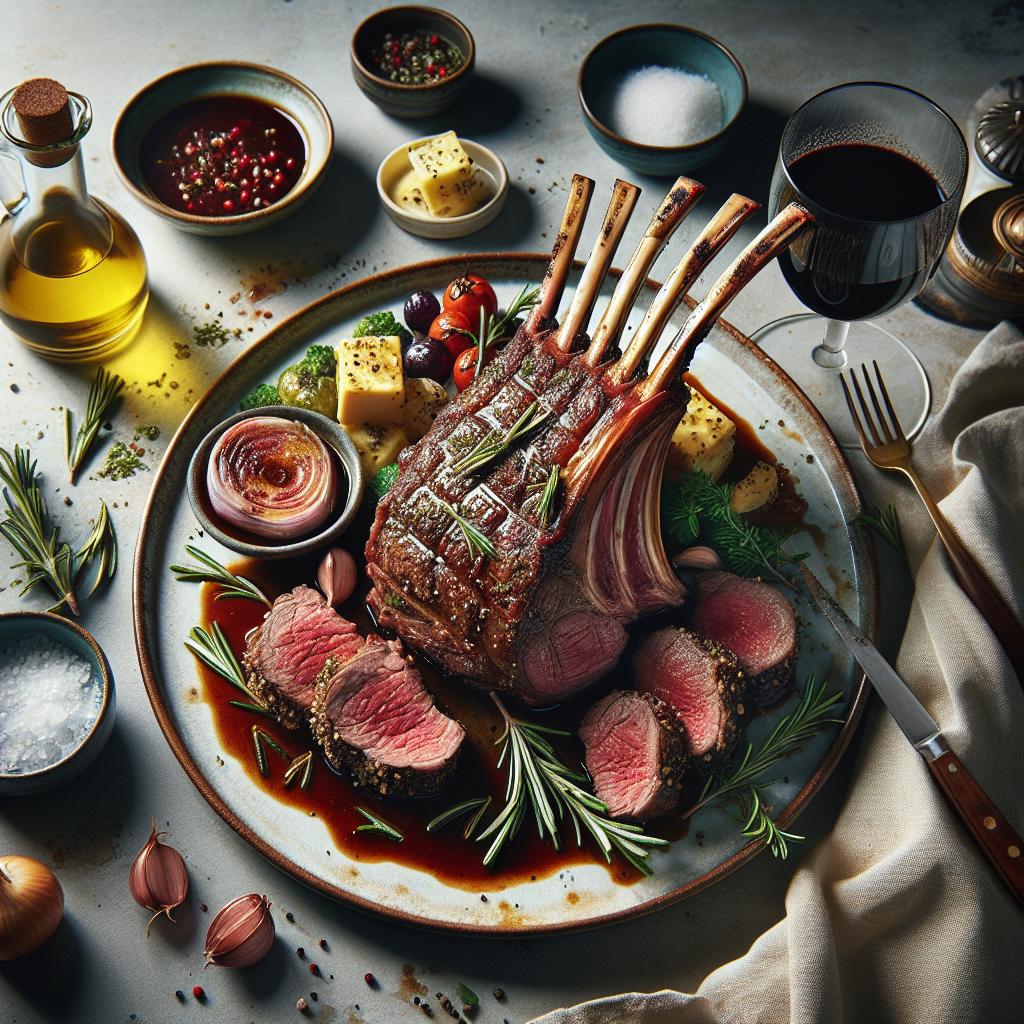 lamb rack with rosemary jus