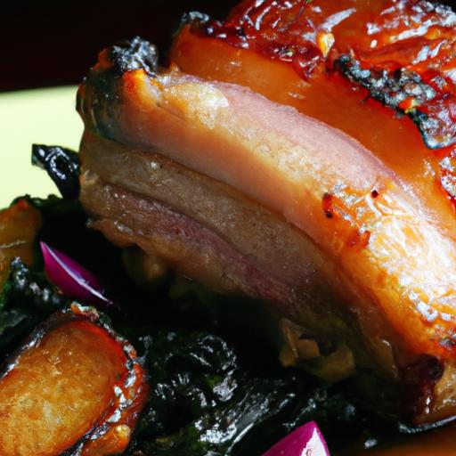 lavender and honey glazed pork belly