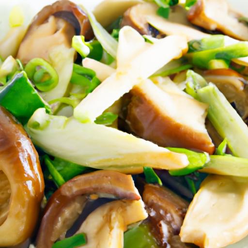 leek and mushroom stir fry