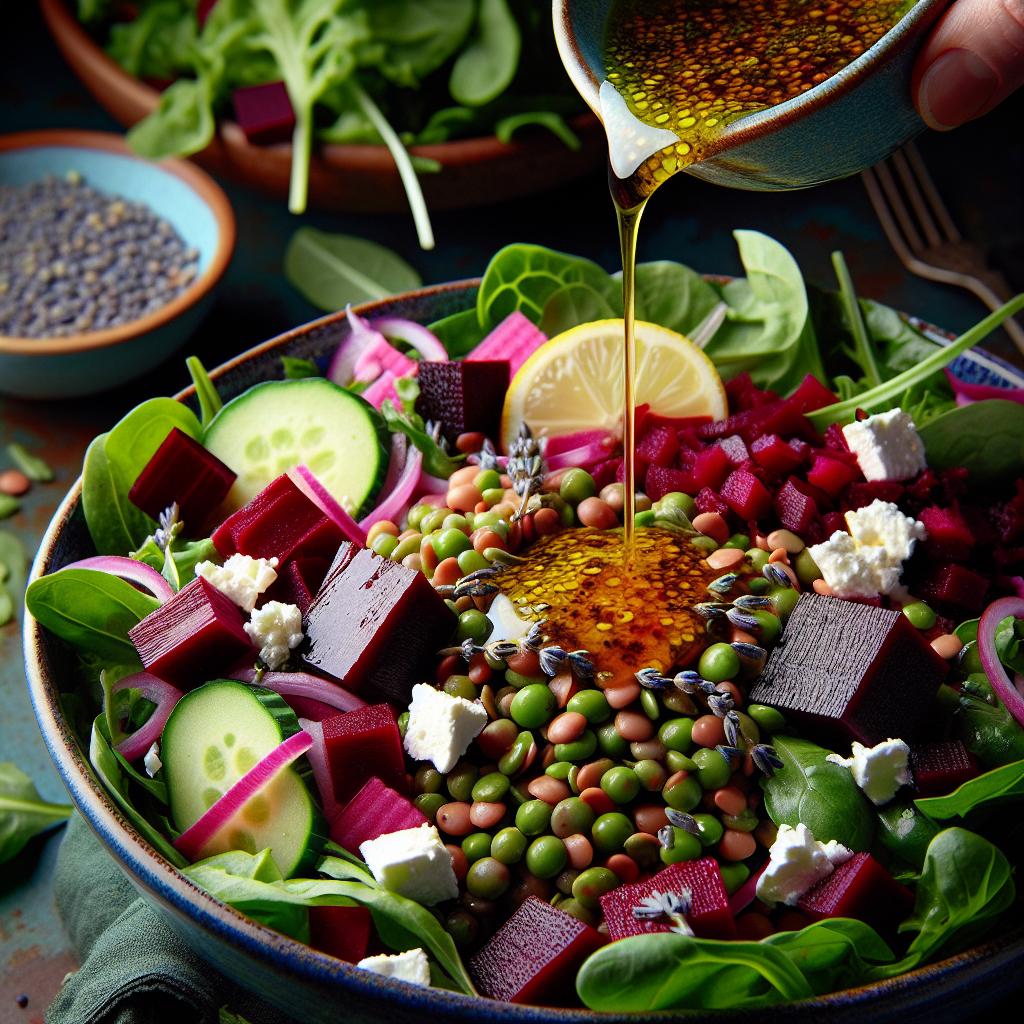 Lentil and Beet Salad with Lavender Dressing