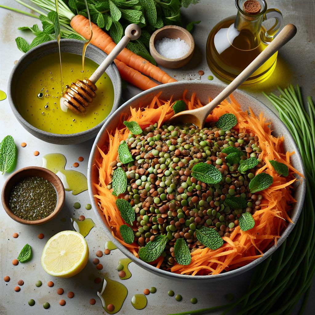 Lentil and Carrot Salad with Mint Dressing