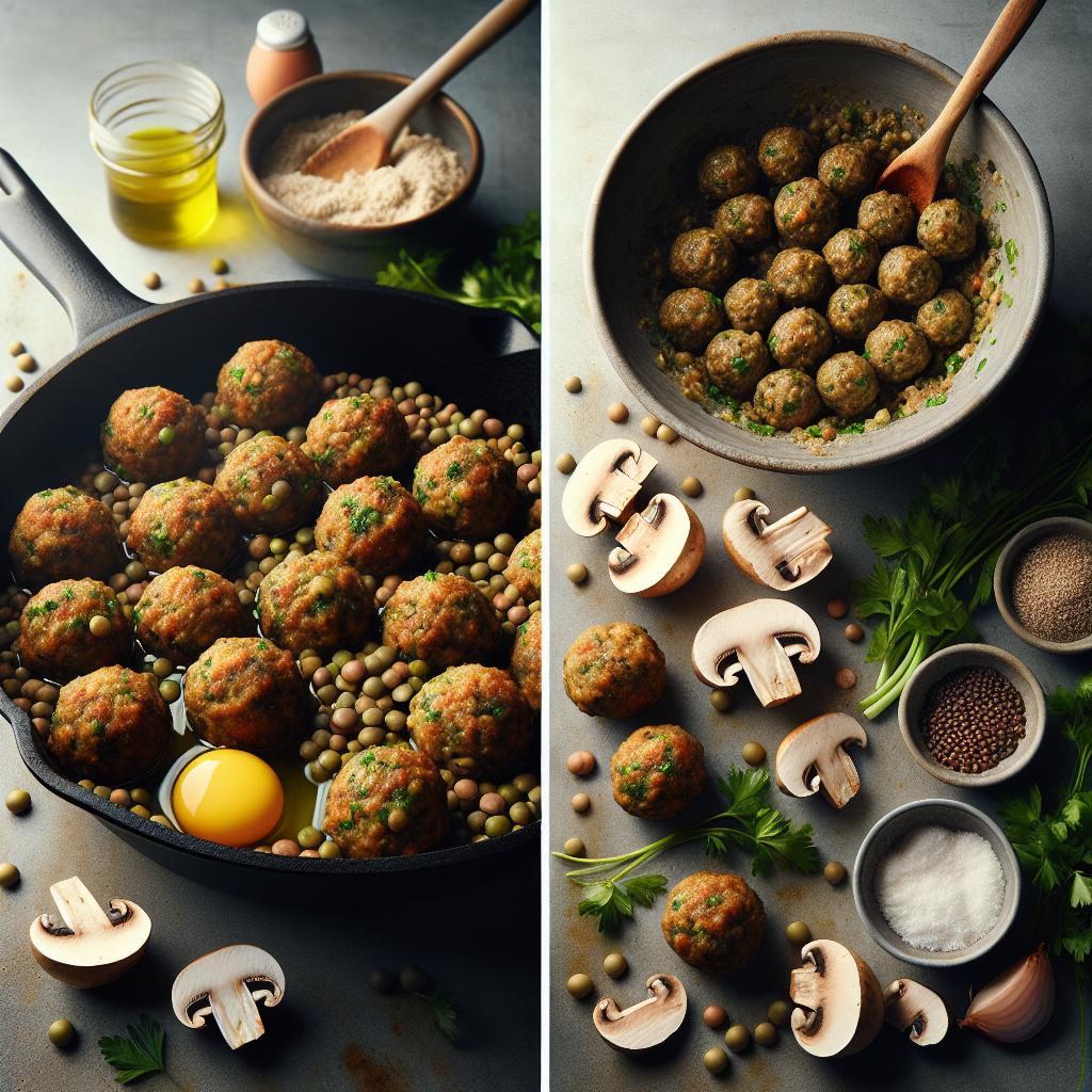 lentil and mushroom meatballs