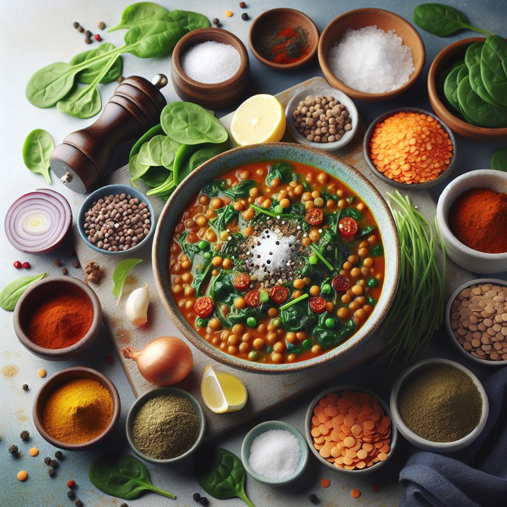 lentil and spinach curry