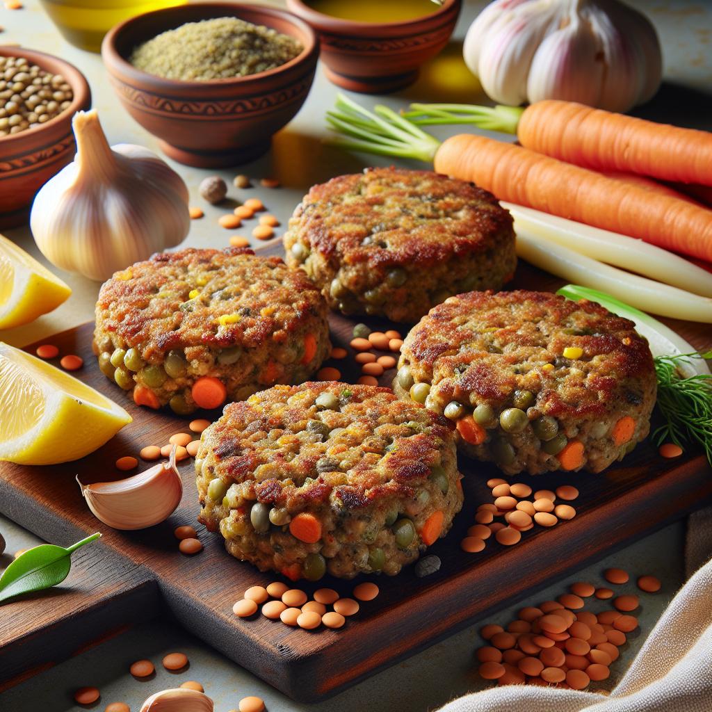 Lentil Patties with Garlic Sauce