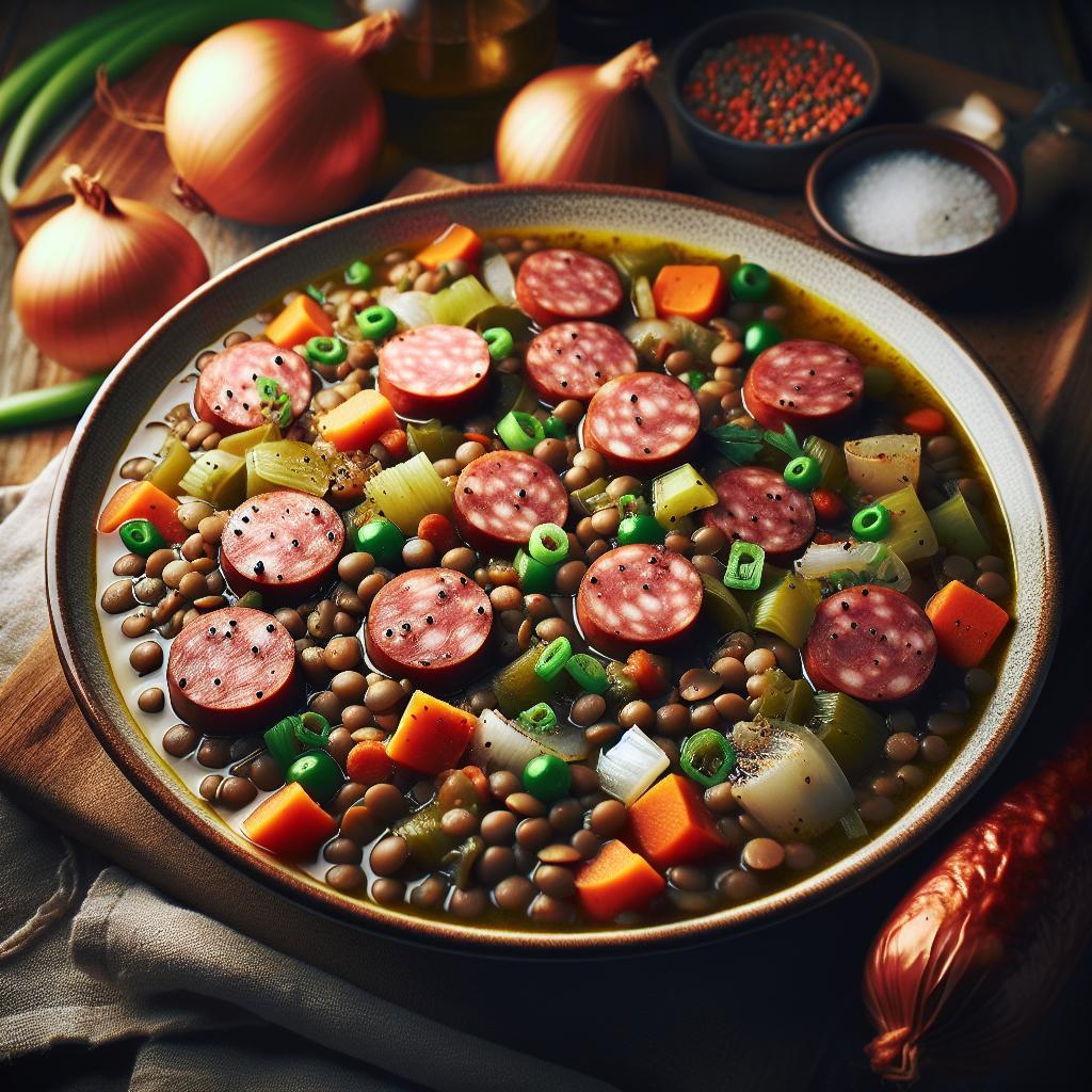 lentil soup with smoked sausage