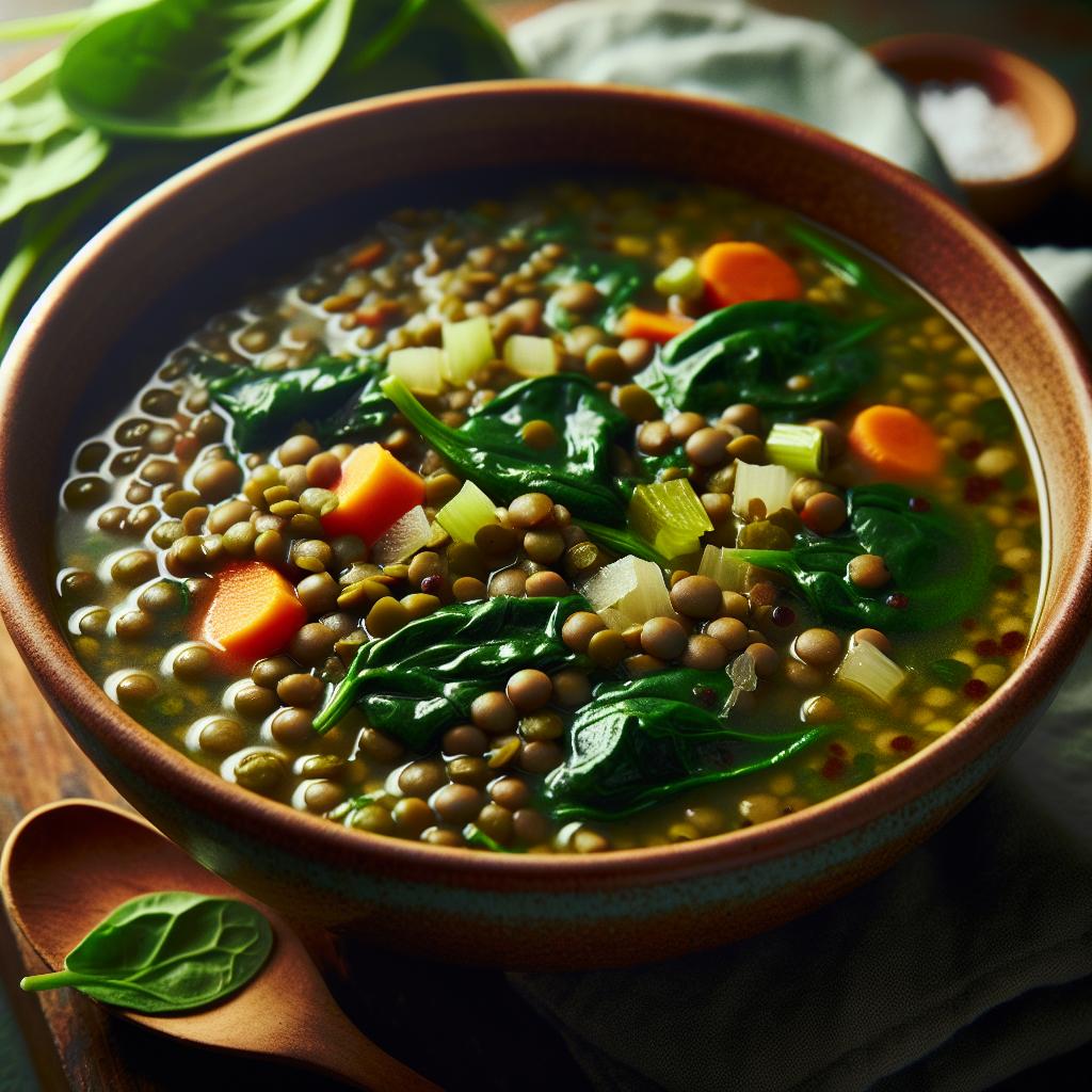 lentil soup with spinach