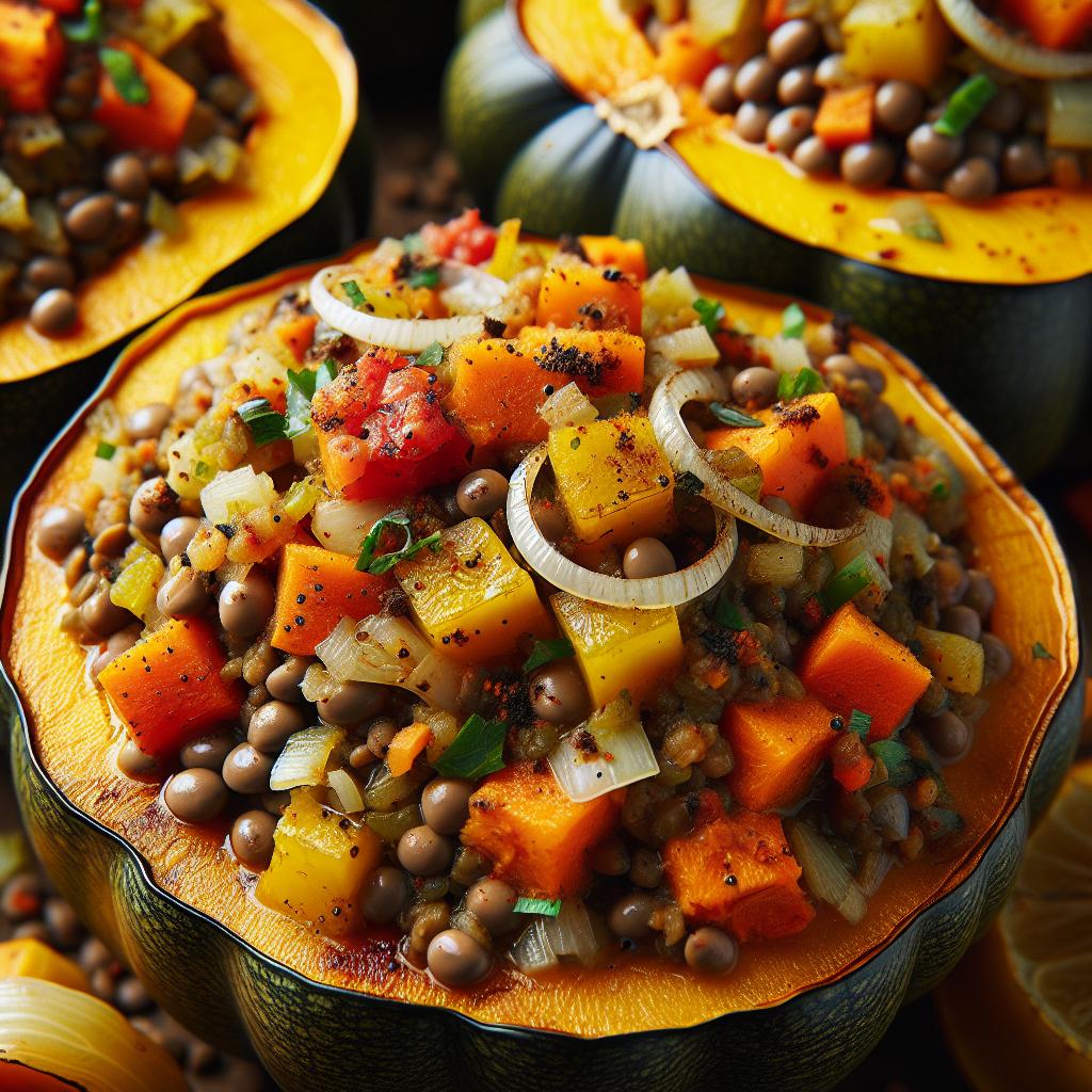 lentil stuffed acorn squash