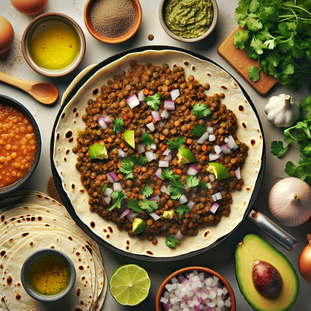 Lentil Tacos with Avocado Cilantro Sauce