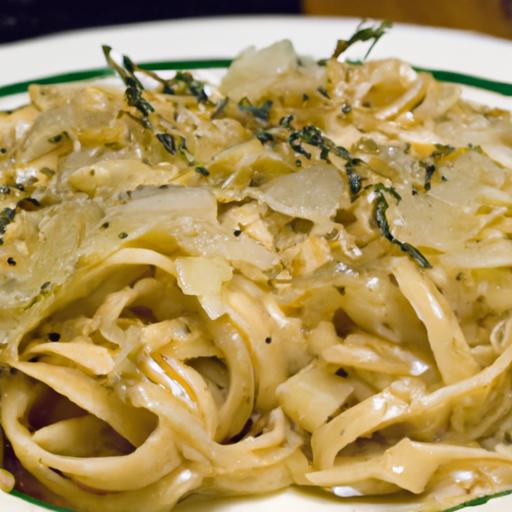 linguine with caramelized onions and thyme