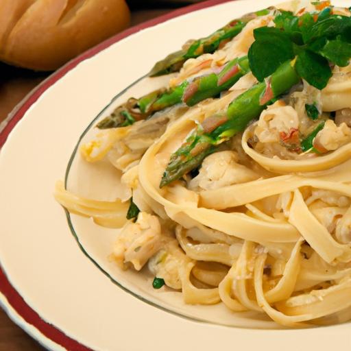 linguine with crab and asparagus