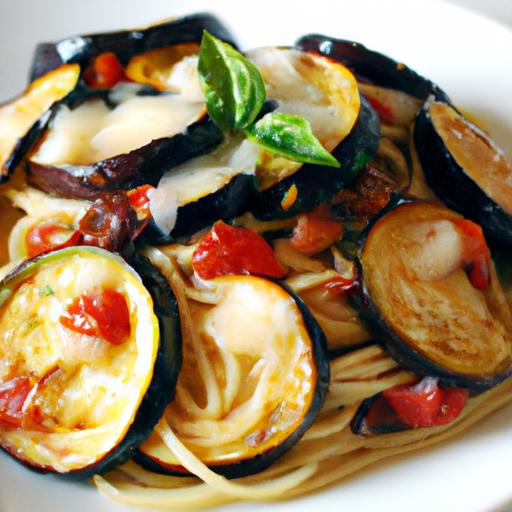 linguine with eggplant and mozzarella