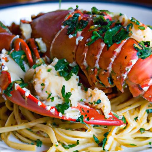 lobster linguine with garlic herb butter