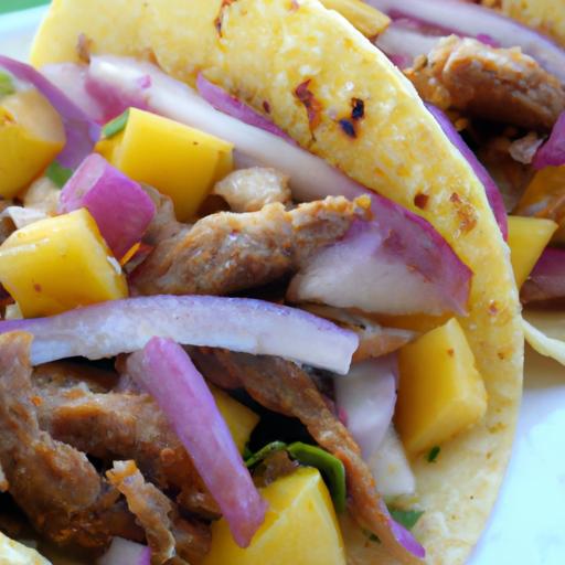 mango and pork tacos