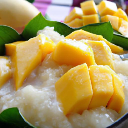 mango and sticky rice dessert