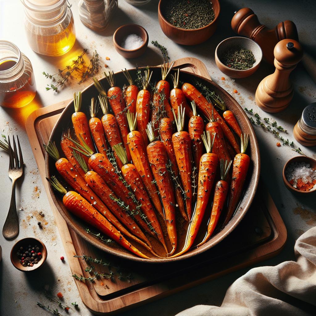 Maple and Thyme Roasted Carrots