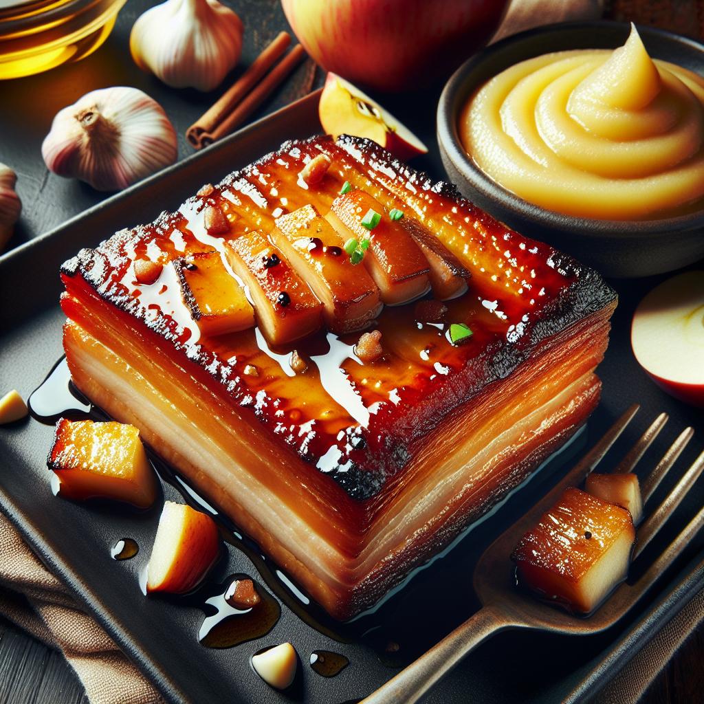 Maple Glazed Pork Belly with Apple Puree