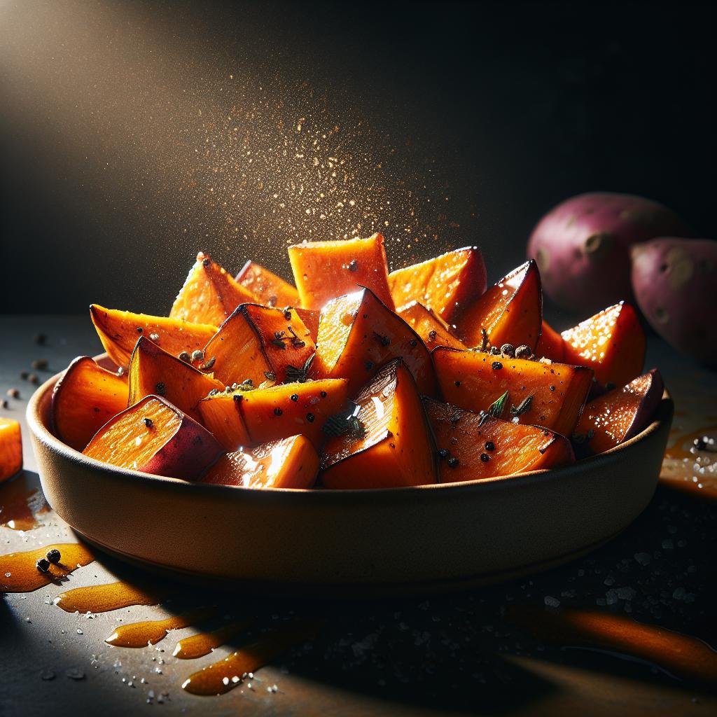 maple glazed roasted sweet potatoes