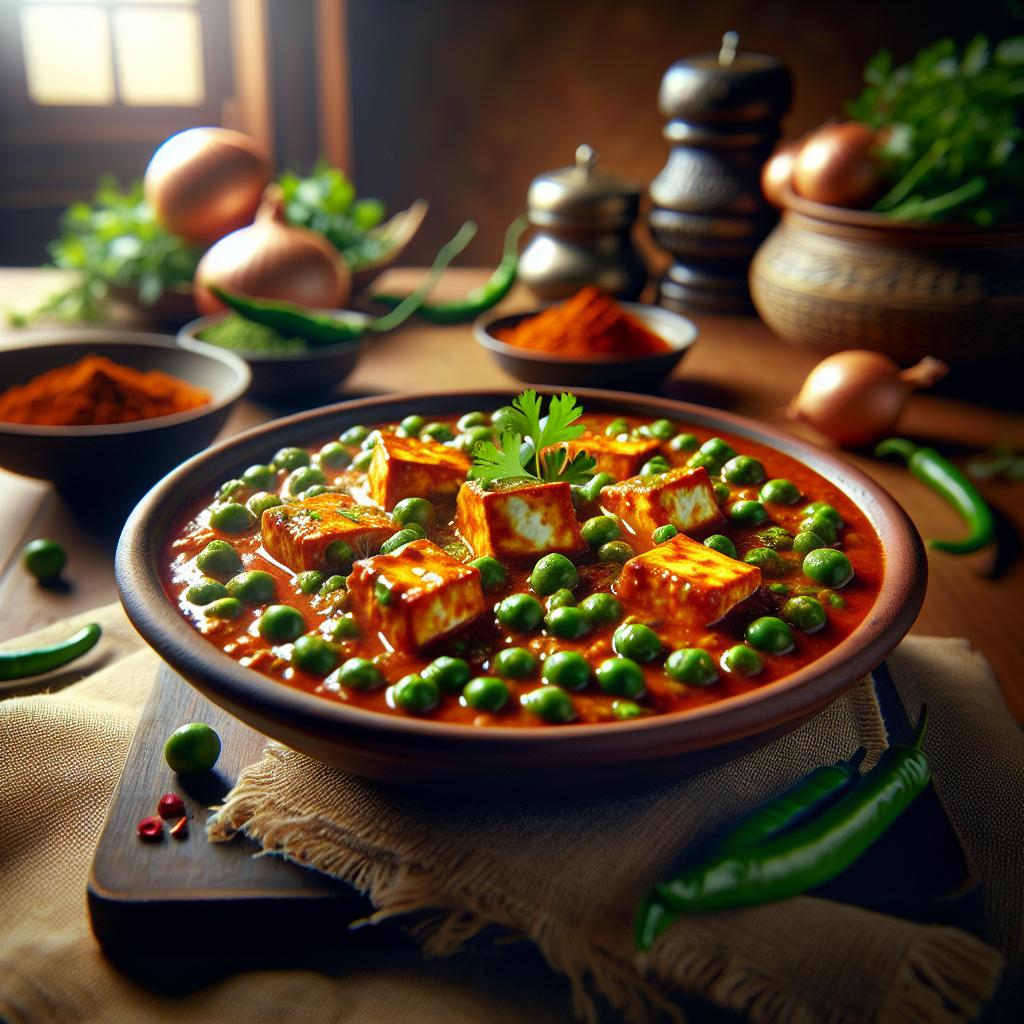 matar paneer (peas and cottage cheese)