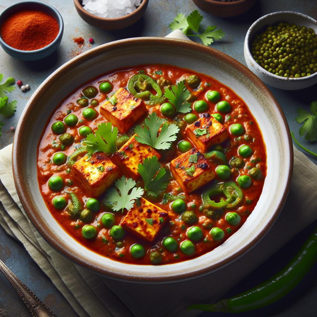 matar paneer (peas and cottage cheese curry)