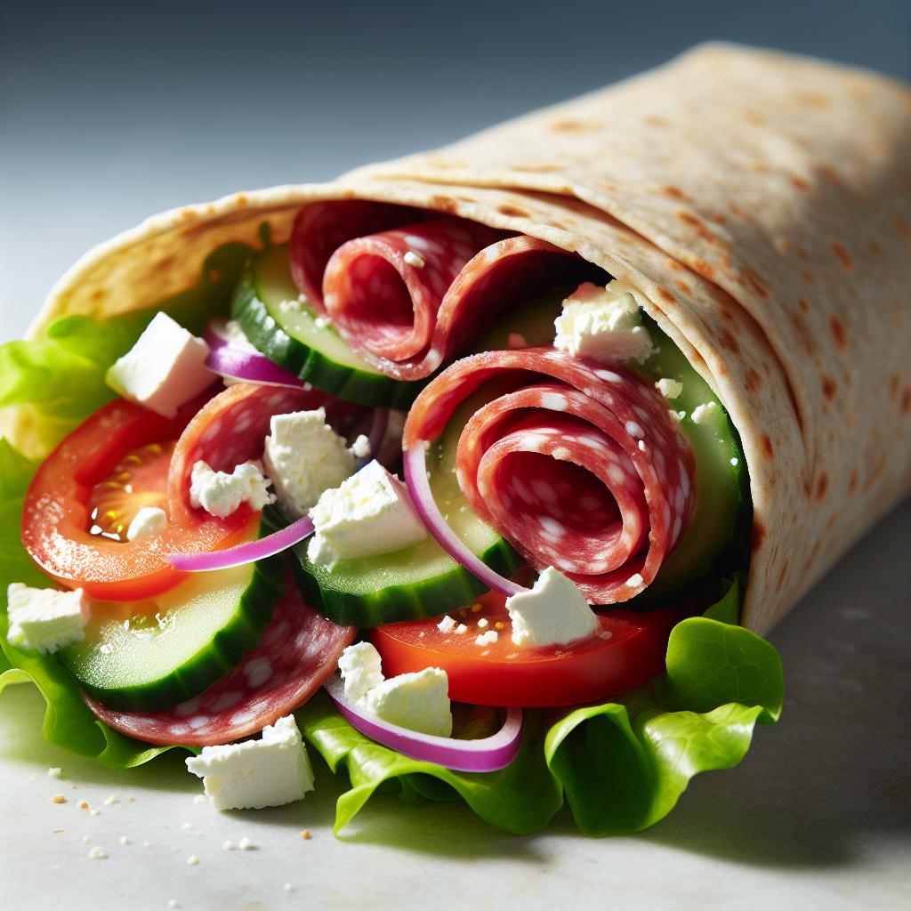 mediterranean salami wrap