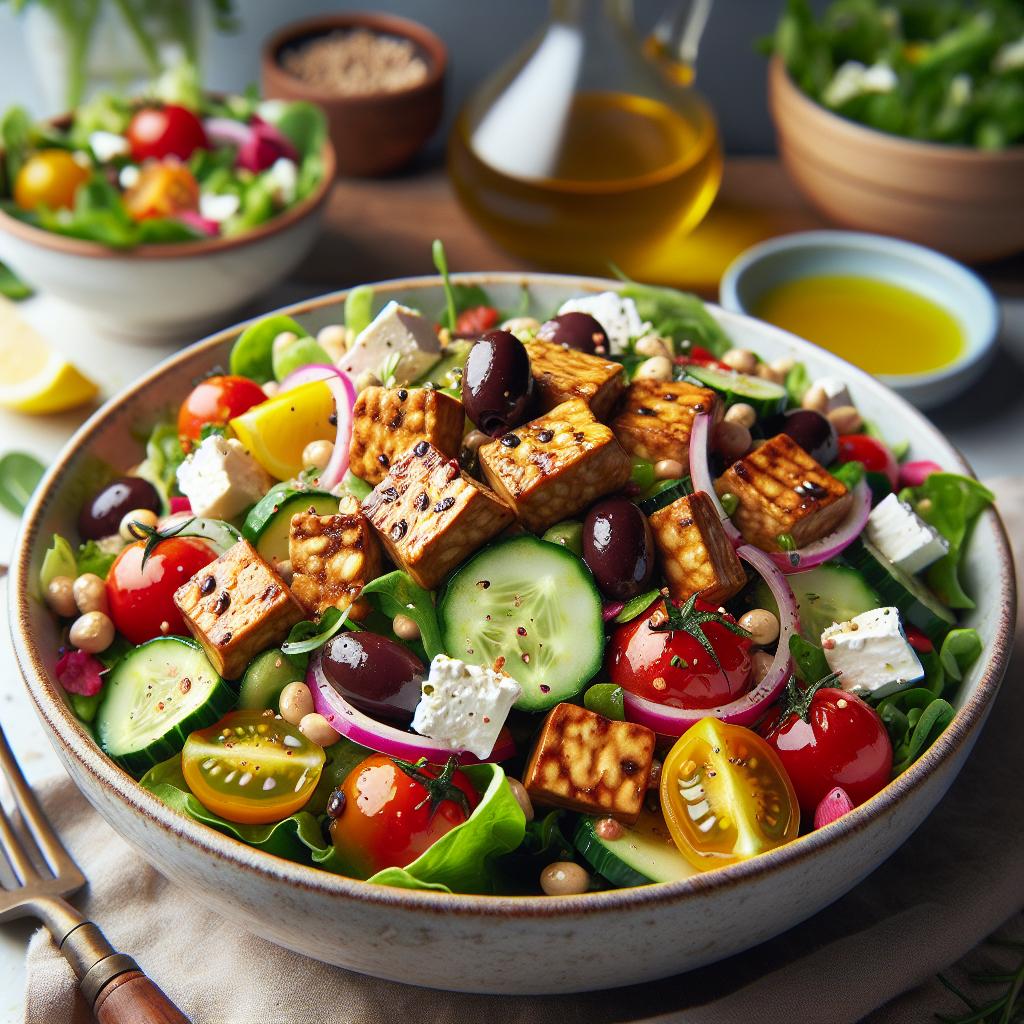 mediterranean tempeh salad