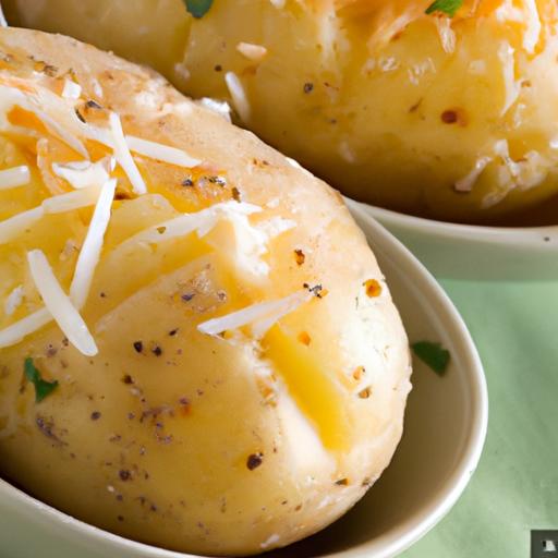 microwave baked potatoes with cheese and sour cream