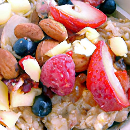 microwave oatmeal with fruit and nuts