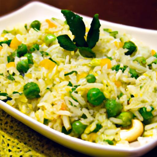 mint and pea pilaf with basmati rice