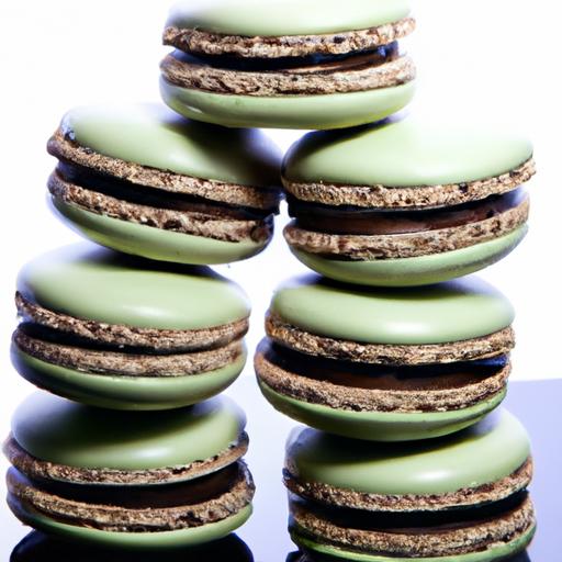 mint chocolate macarons