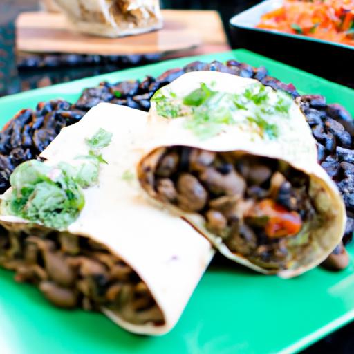 mushroom and bean burrito