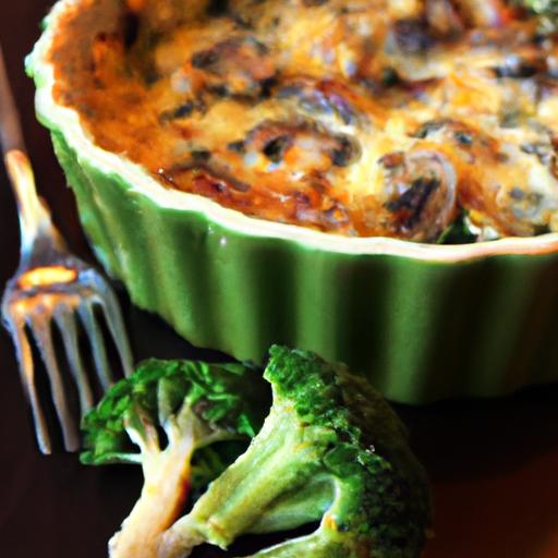 mushroom and broccoli gratin