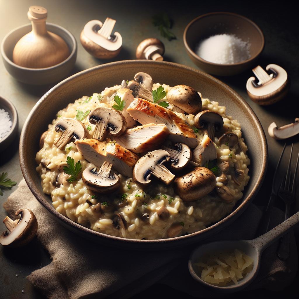 mushroom and chicken risotto