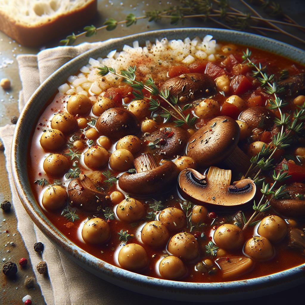 mushroom and chickpea stew