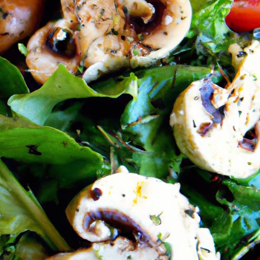 mushroom and feta salad