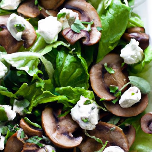 mushroom and goat cheese salad