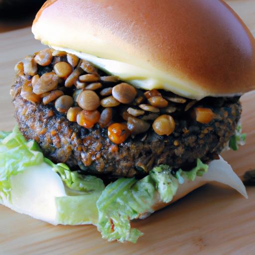 Mushroom and Lentil Burger