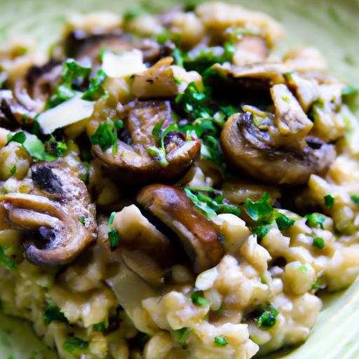 mushroom and pea risotto