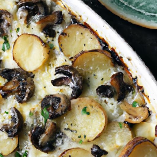 mushroom and potato gratin