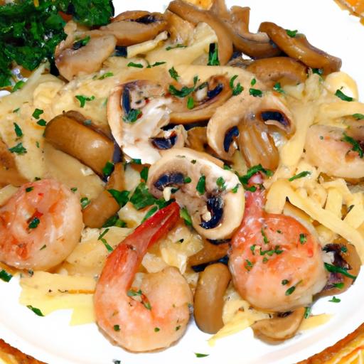 mushroom and shrimp pasta