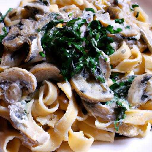 mushroom and spinach alfredo