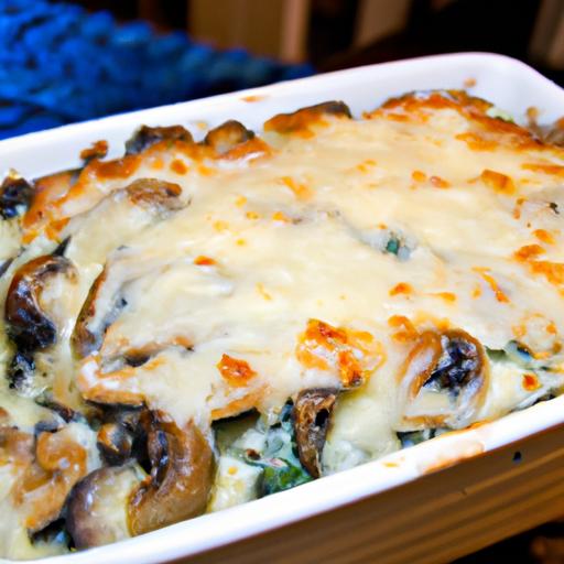 mushroom and spinach gratin